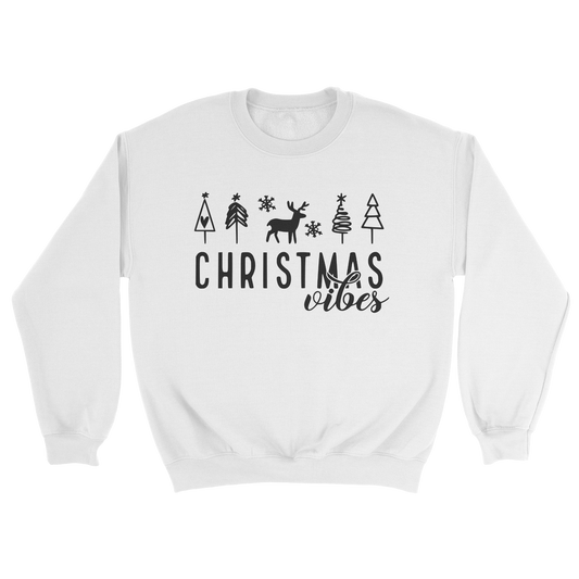 Christmas Vibes Crewneck Sweatshirt in White