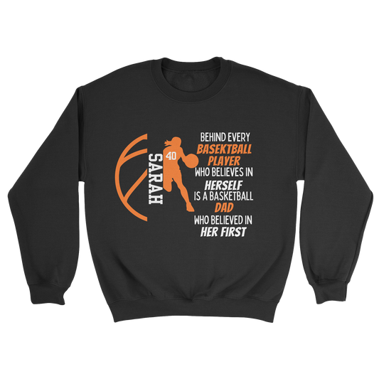 Girl Basketball Parent Crewneck Sweatshirt