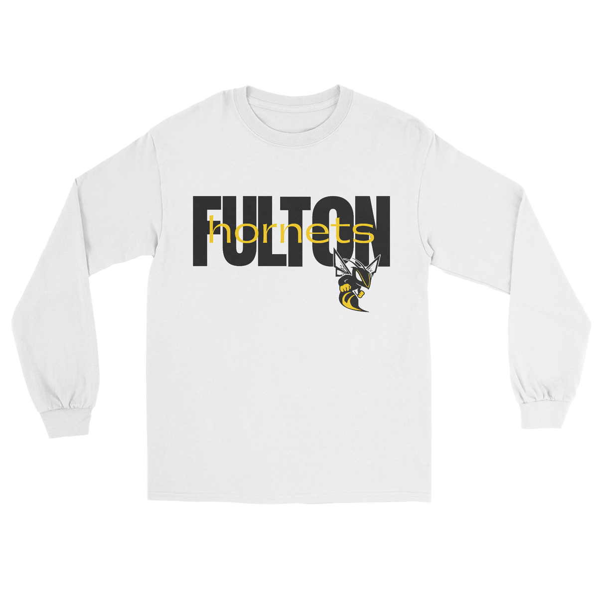 Bold Fulton Hornets Long Sleeve Tee in white