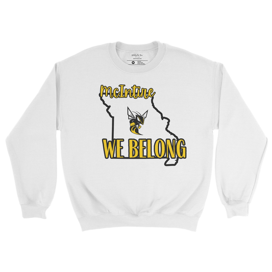 McIntire We Belong Crewneck Sweatshirt in white