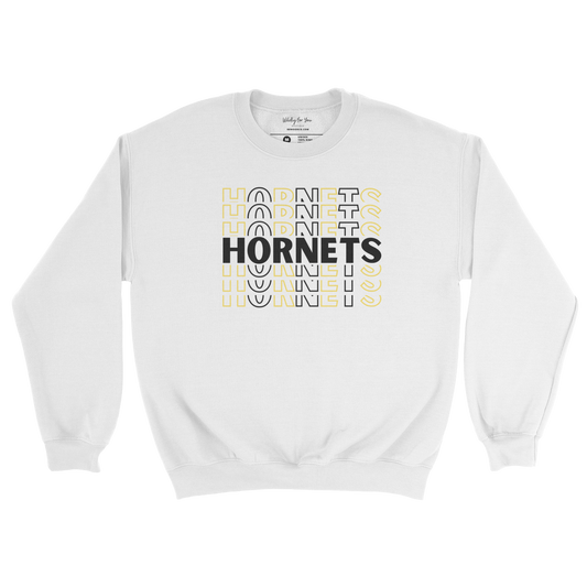 Repeating Hornets Crewneck Sweatshirt in white