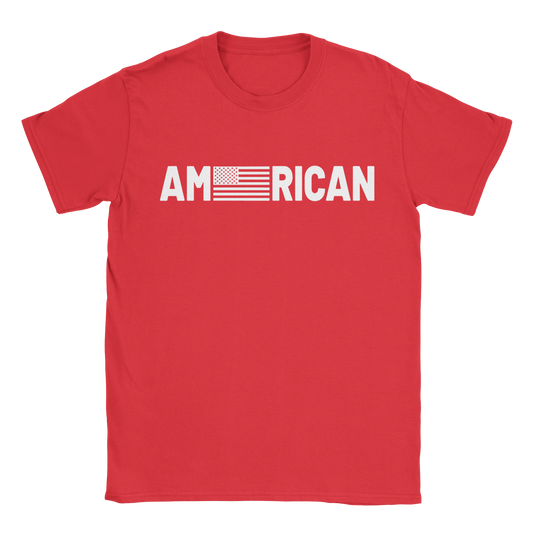 American T-shirt in red 