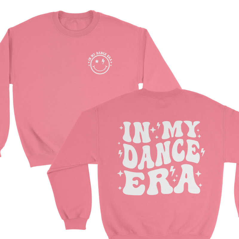In My Dance Era Crewneck Sweatshirt in Safety Pink