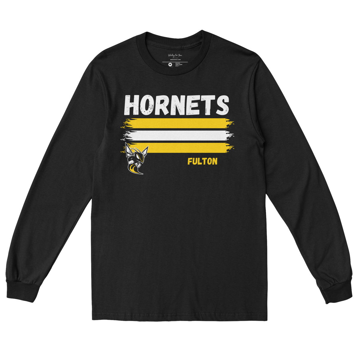 Classic Fulton Hornets Long Sleeve Tee in black 