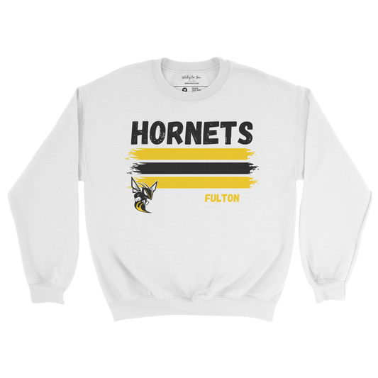 Classic Fulton Hornets Crewneck Sweatshirt in white