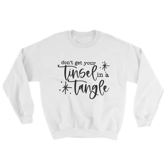 Tinsel in a Tangle Crewneck Sweatshirt in White