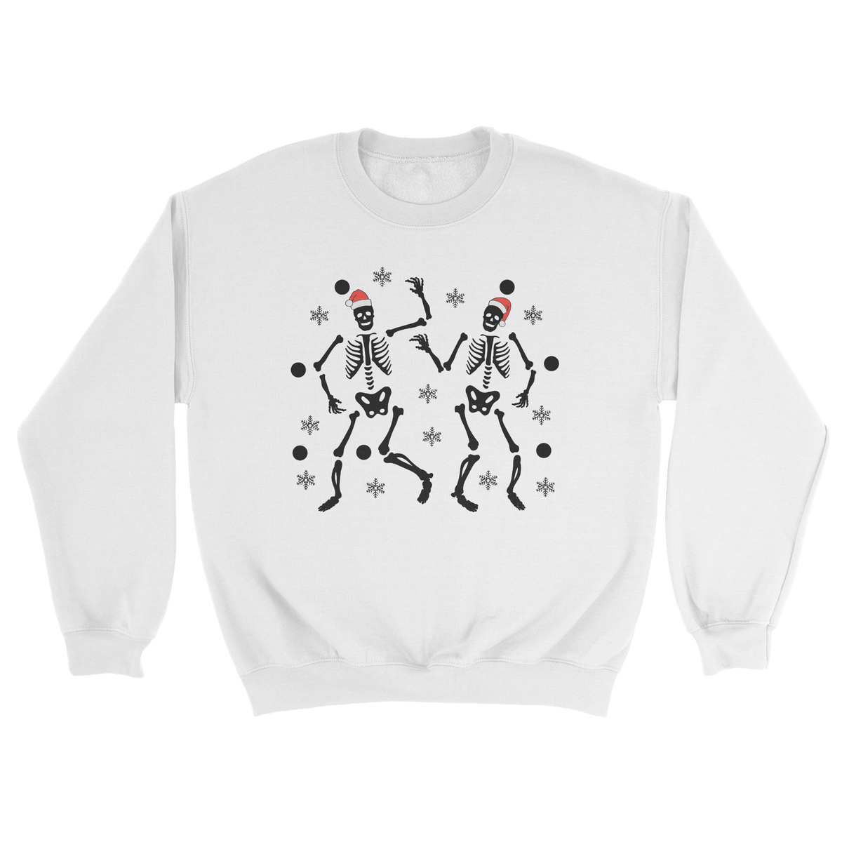 Christmas Skeletons Crewneck Sweatshirt in White