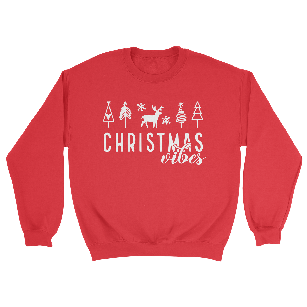 Christmas Vibes Crewneck Sweatshirt in Red