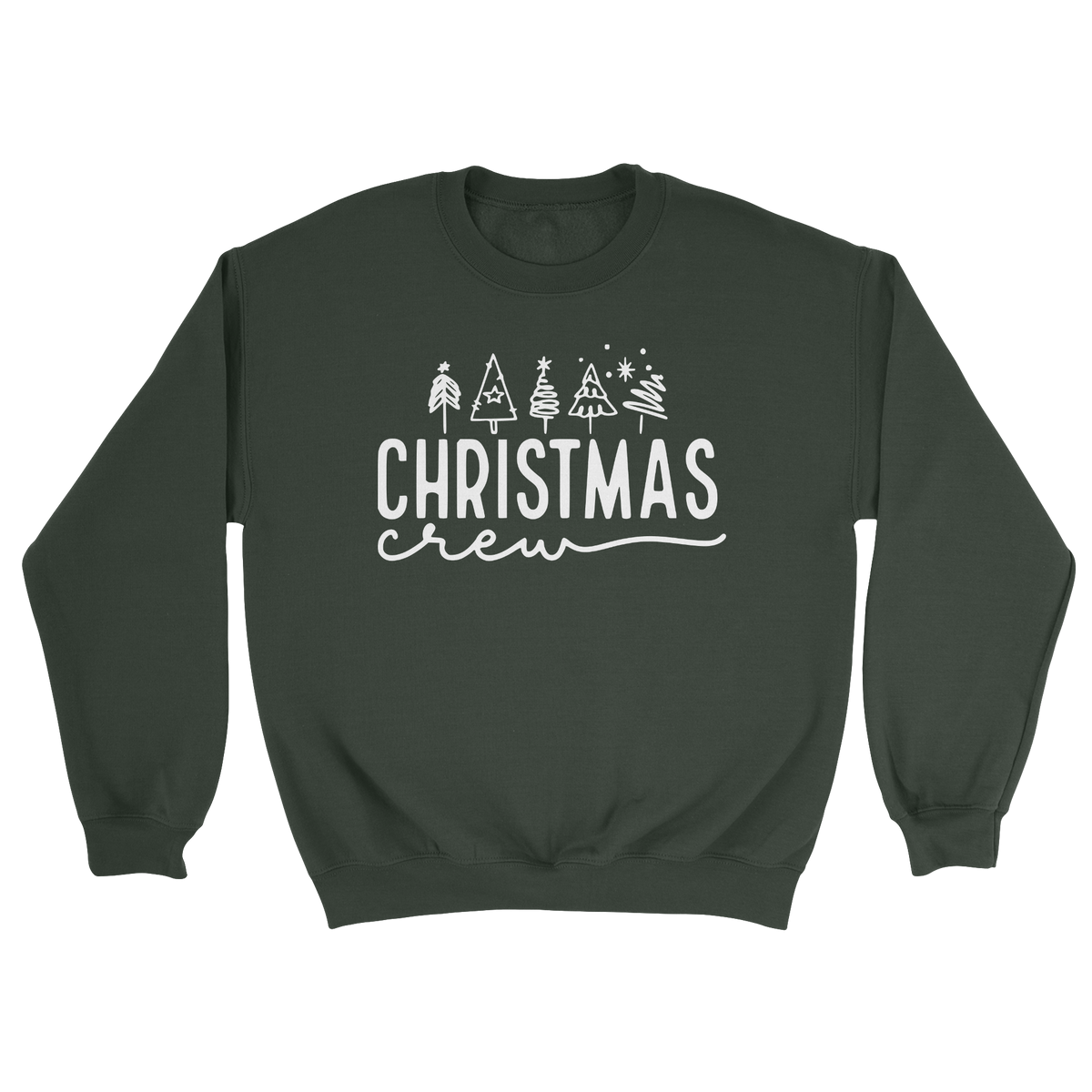 Christmas Crew Crewneck Sweatshirt in Forest Green