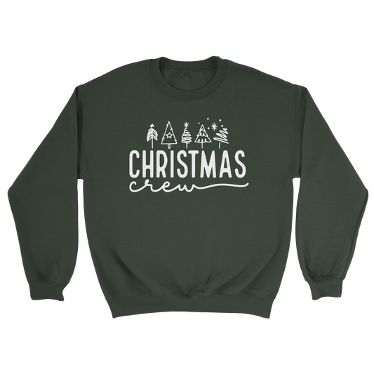 Christmas Crew Crewneck Sweatshirt in Forest Green