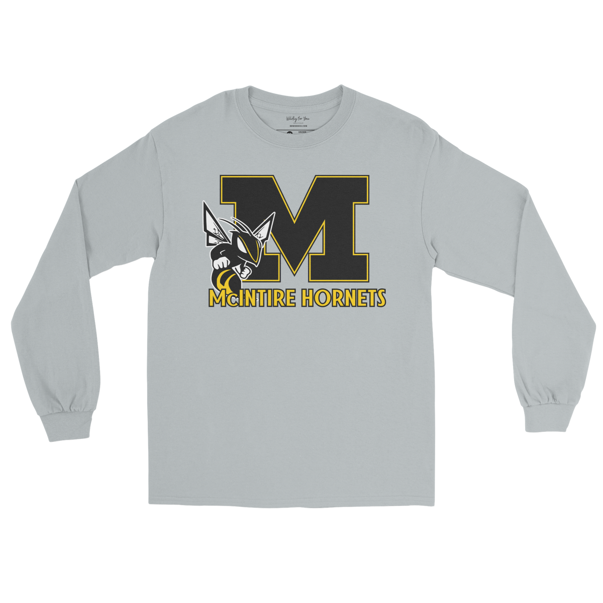 McIntire Hornets Long Sleeve Tee in gray 