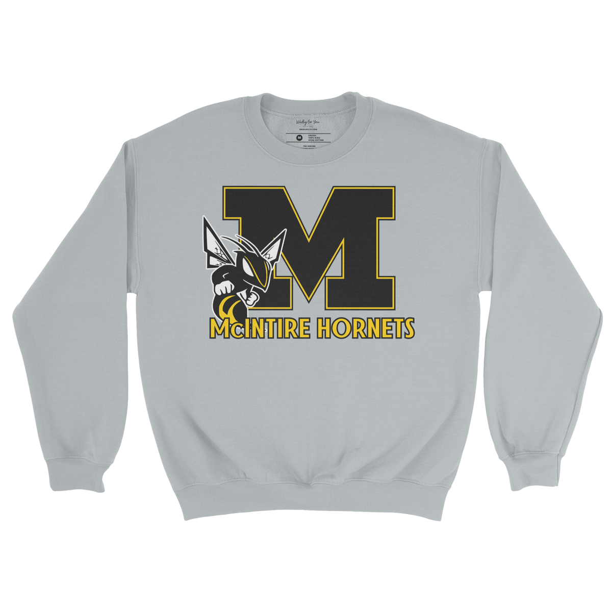 McIntire Hornets Crewneck Sweatshirt in Gray 