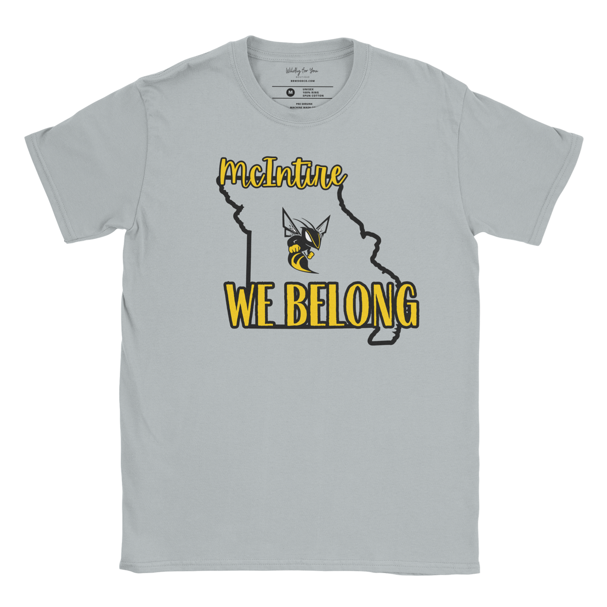McIntire We Belong T-shirt in gray 