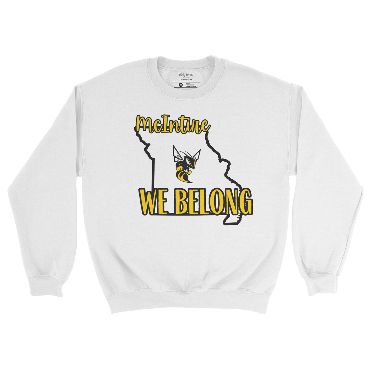 McIntire We Belong Crewneck Sweatshirt in white 