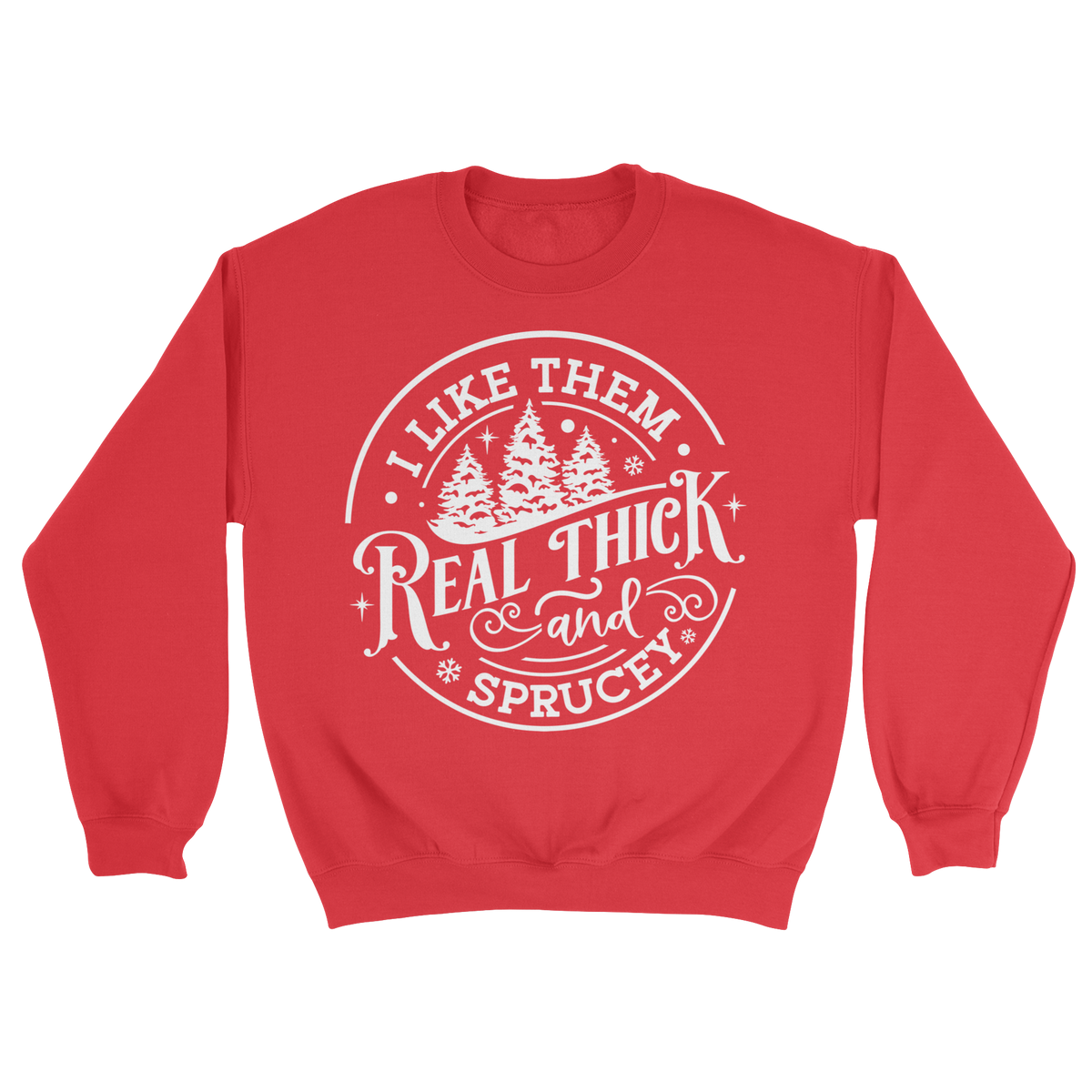 Real Thick and Sprucey Crewneck Sweatshirt in Red